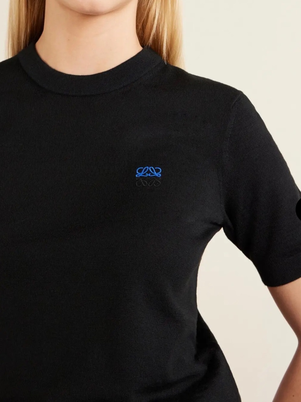 Loewe Anagram Embroidered Short Sleeve
Sweater Size S